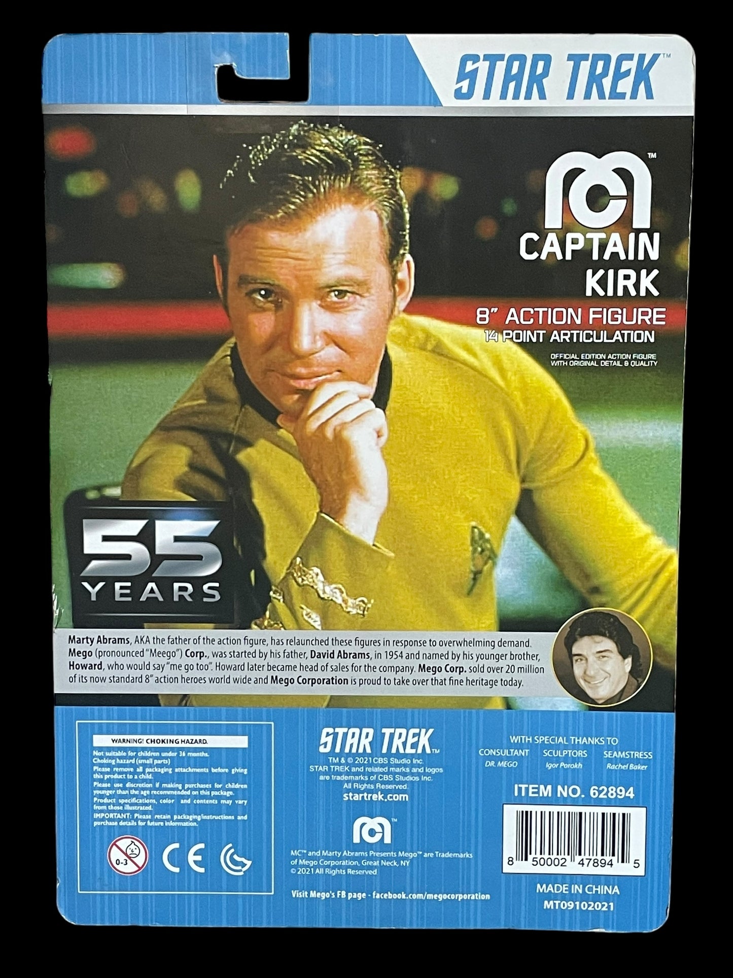 2021 Mego Star Trek Captain Kirk 8 Inch Action Figure New