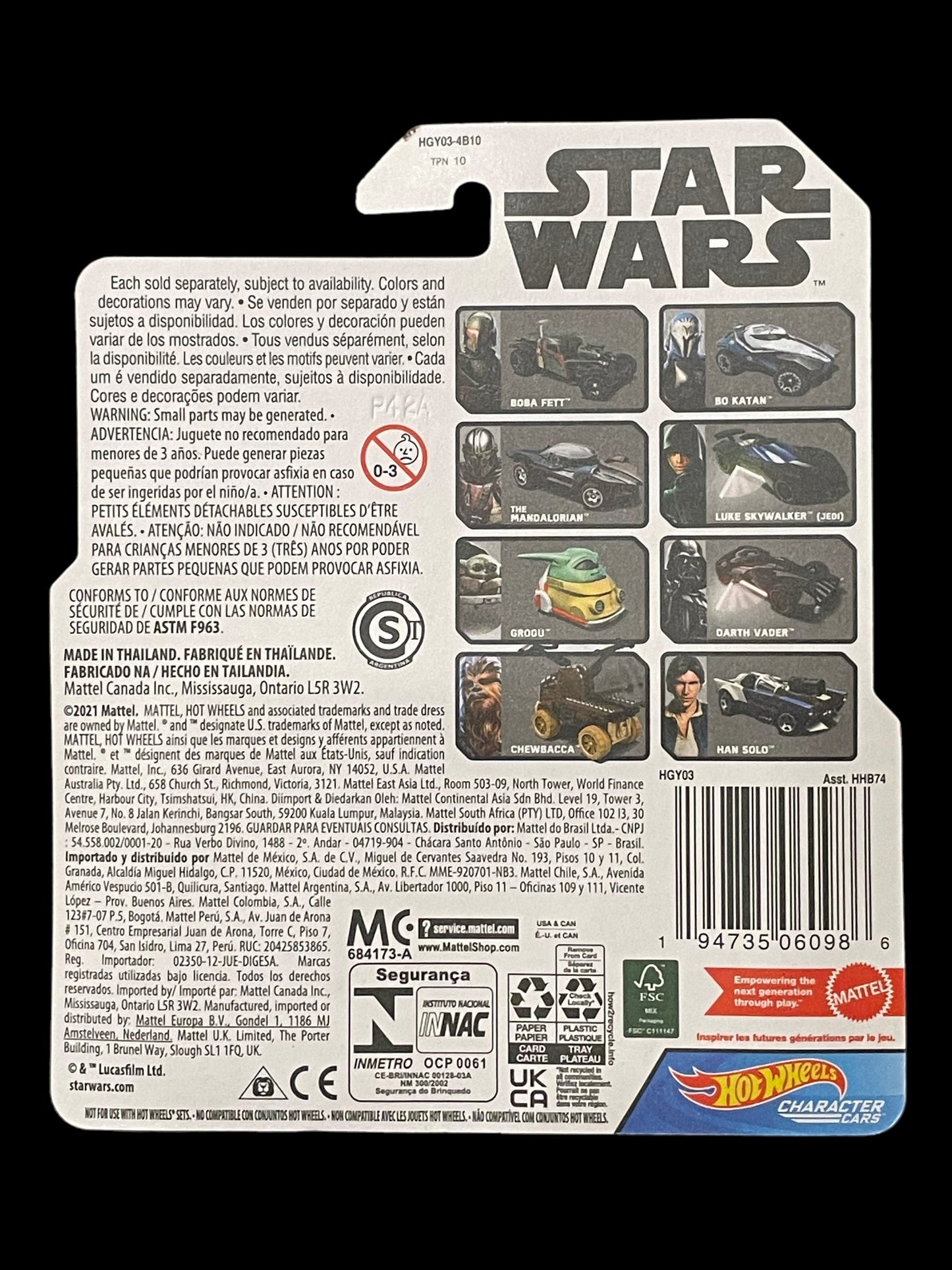 2021 Hot Wheels Star Wars Character Cars Luke Skywalker (Jedi)