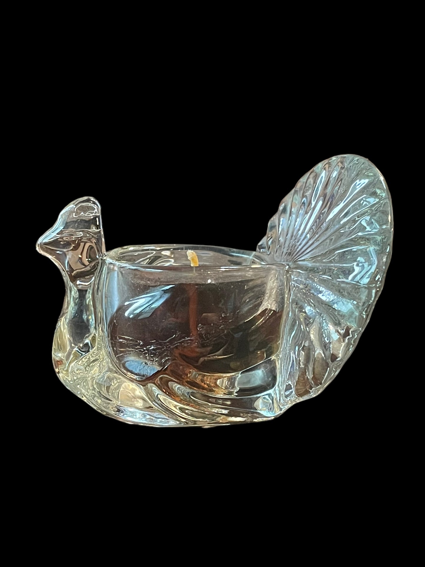 Avon Glass Turkey Candle Holder