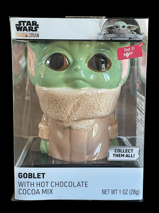 Disney Star Wars The Mandalorian Grogu Goblet with Hot Chocolate Cocoa Mix New