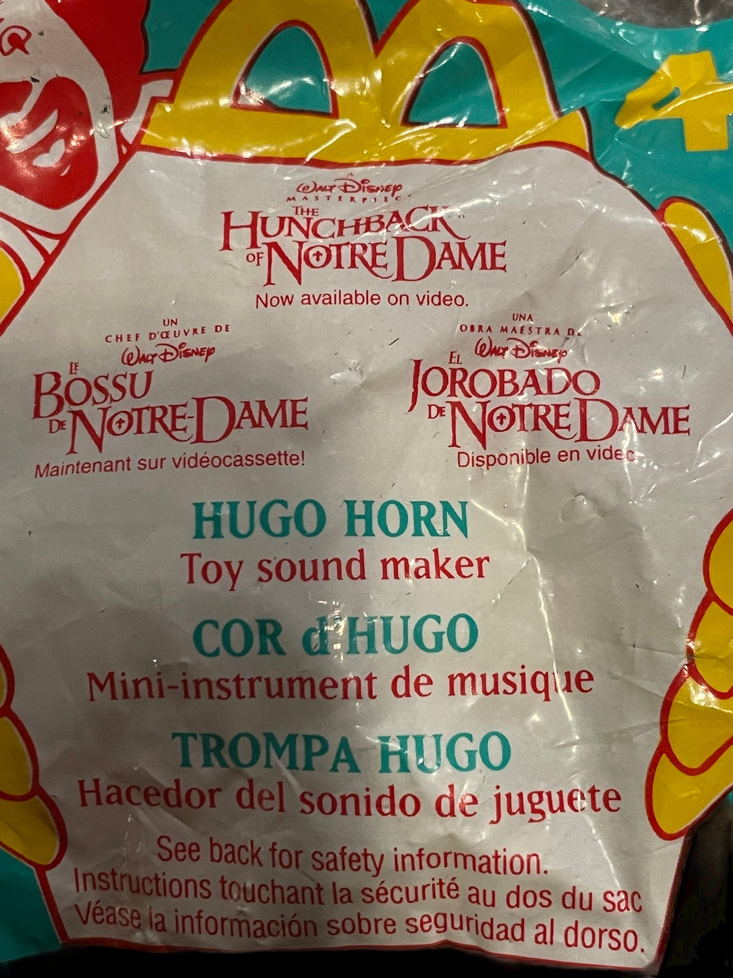 1996 Hunchback of Notre Dame Hugo Horn McDonald's Happy Meal Toy