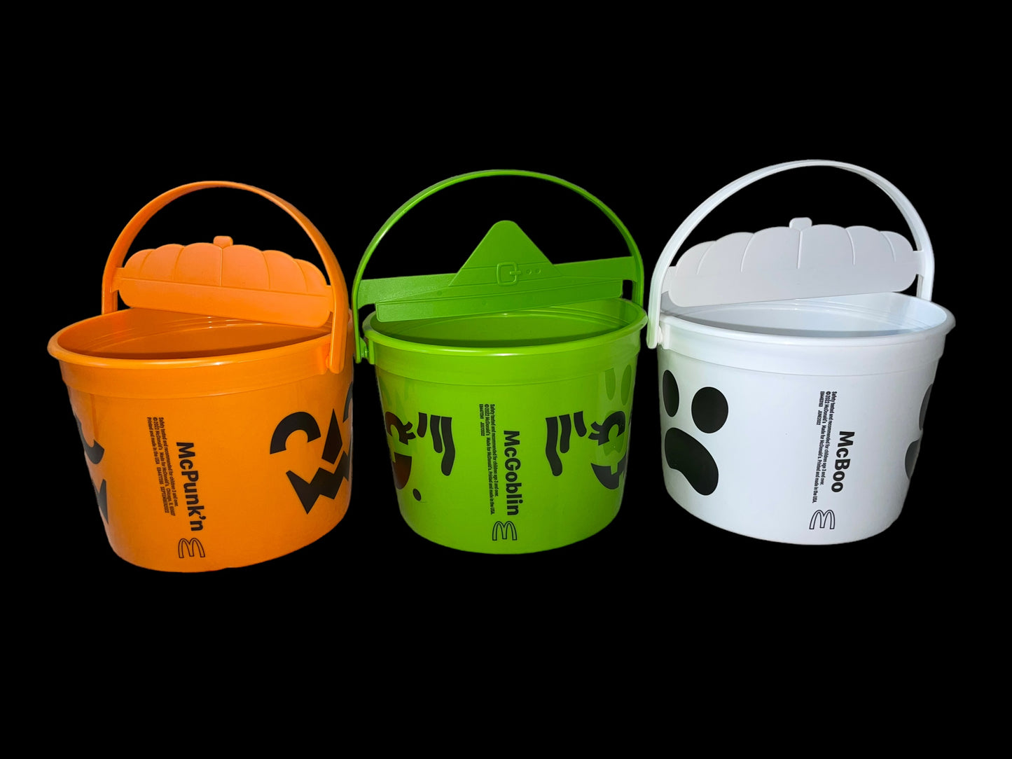 2022 Mcdonalds Halloween Trick or Treat Buckets Set of 3