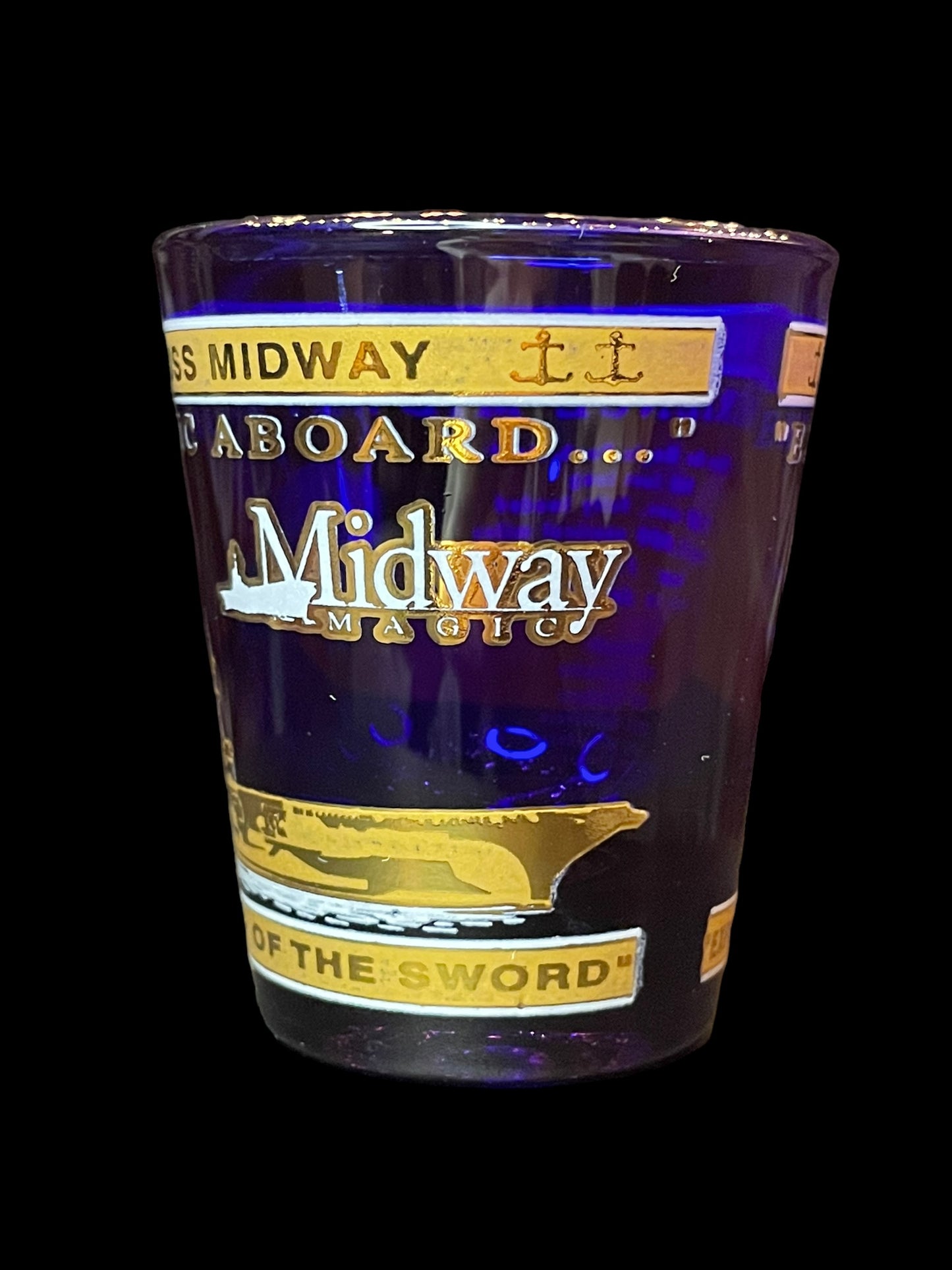 USS Midway Magic Blue and Gold Shot Glass