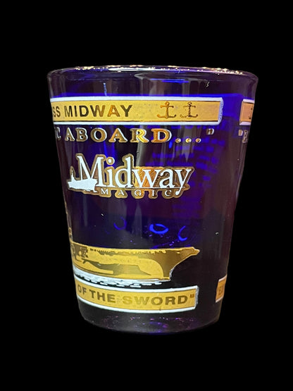 USS Midway Magic Blue and Gold Shot Glass