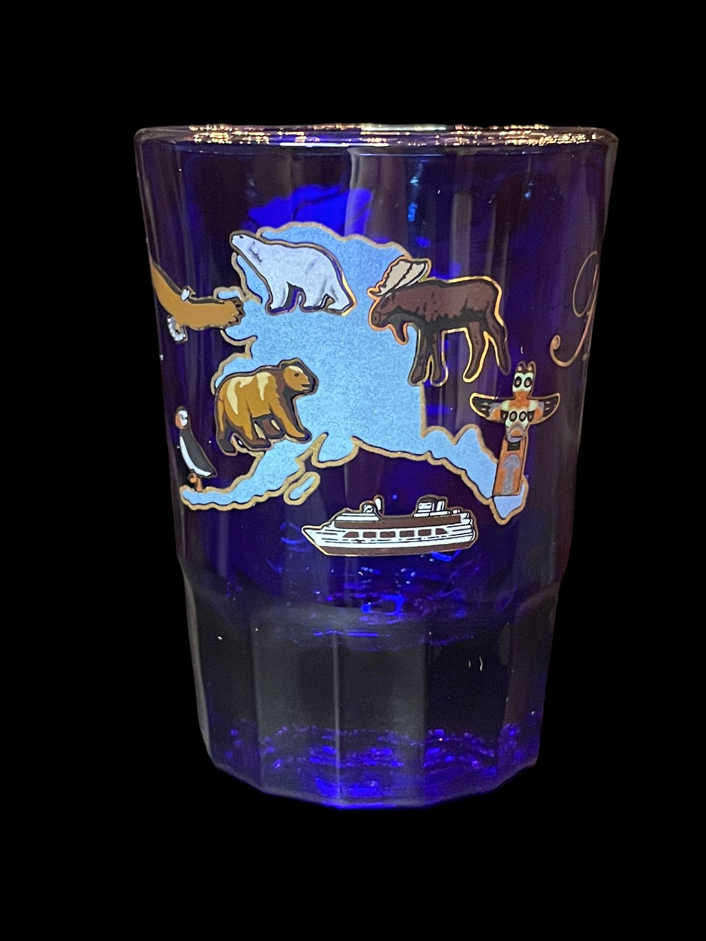 Alaska State Cobalt Blue Shot Glass