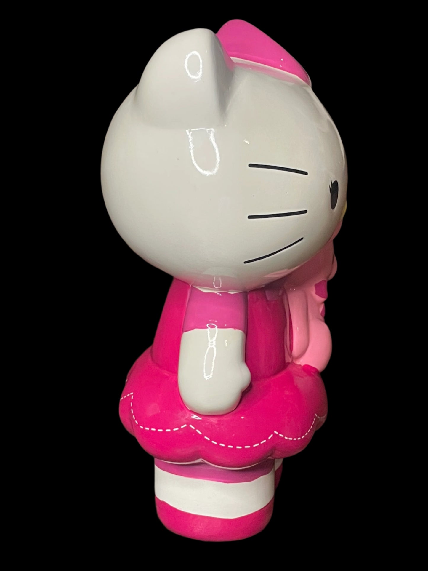 2013 Sanrio Pink Hello Kitty Holding Pink Teddy Bear Collectible Ceramic Piggy Bank