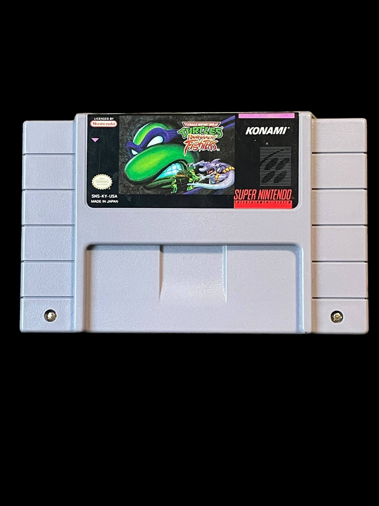 1993 Teenage Mutant Ninja Turtles Tournament Fighters SNES Cartridge Tested