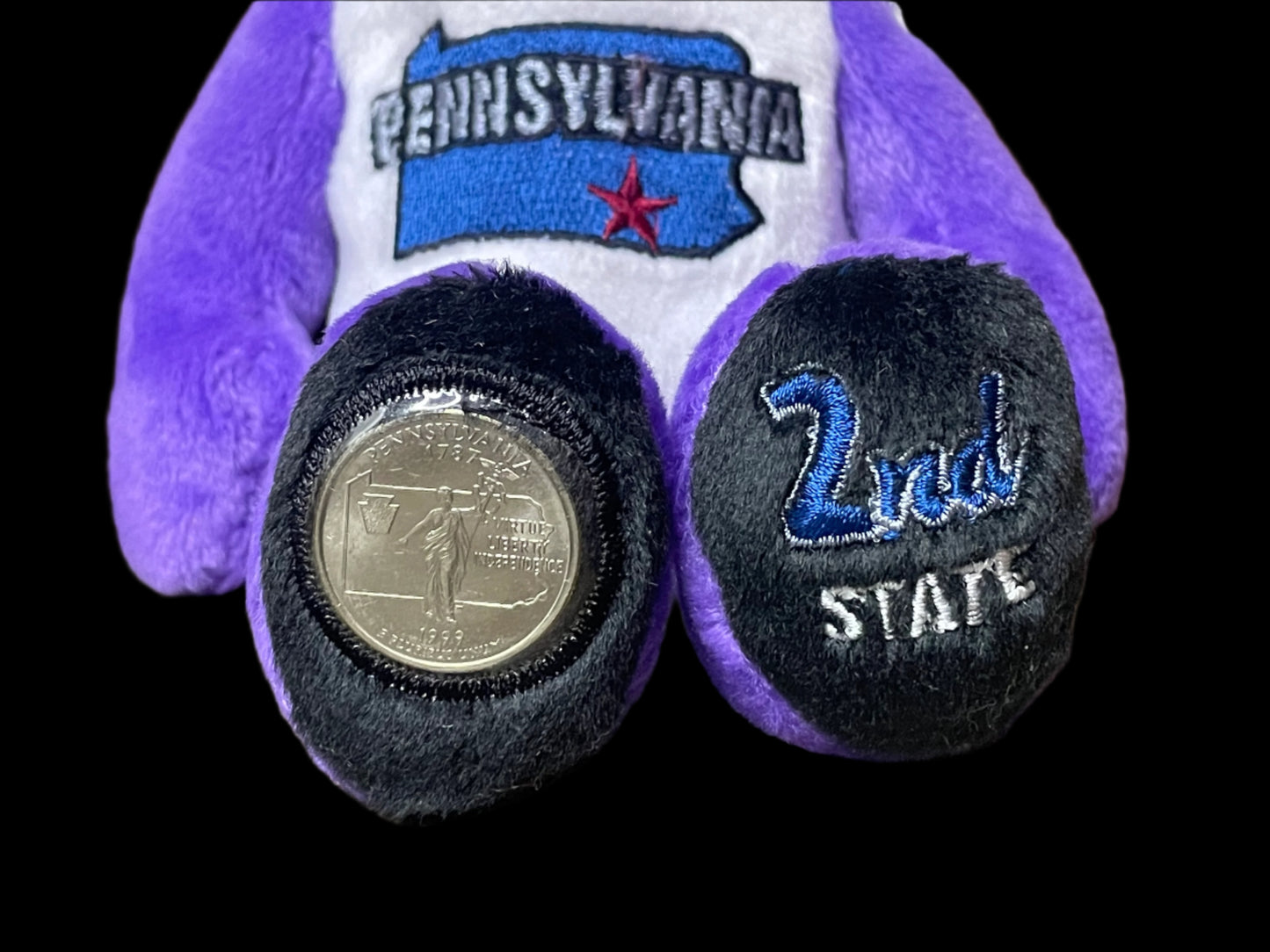 1999 Limited Treasures Pennsylvania State Quarter Coin Bean Bear Plush