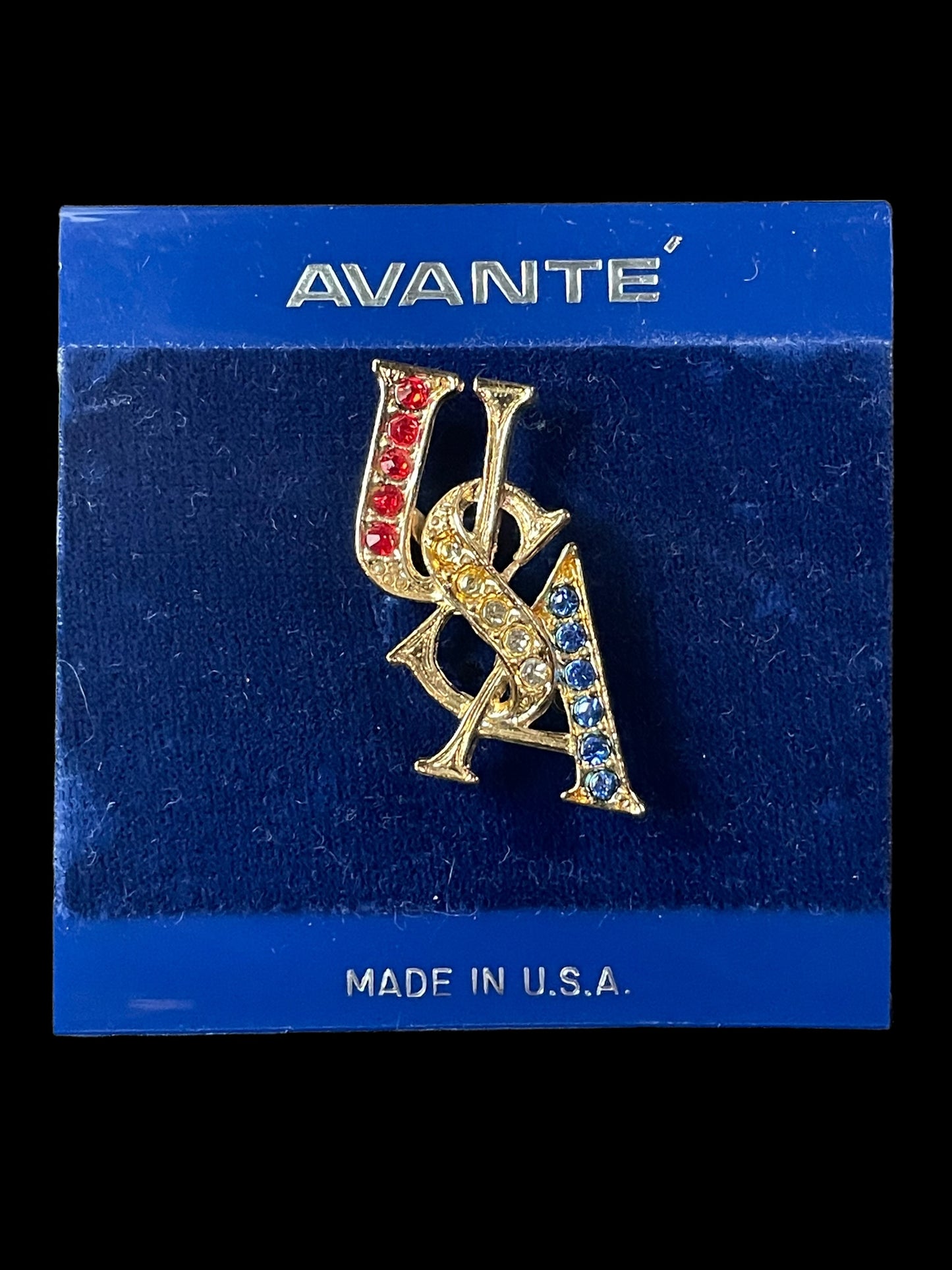 Avante Gold Toned Patriotic USA Brooch Pin