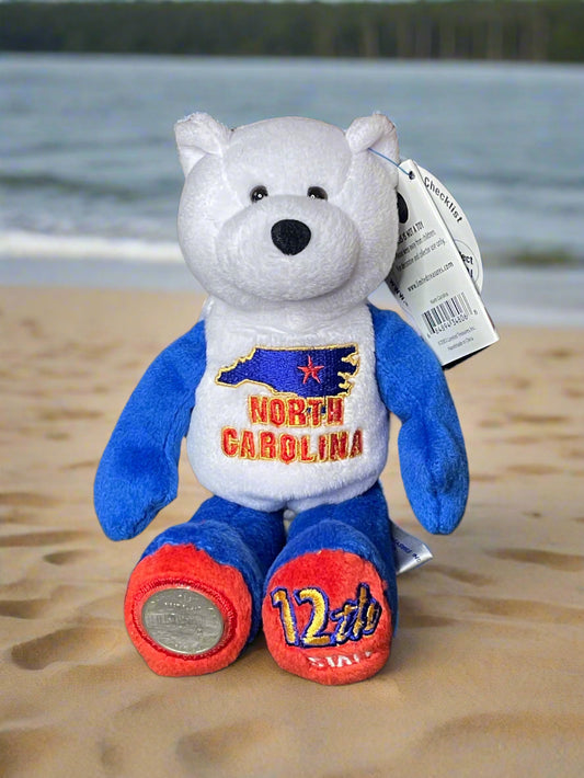 2001 Limited Treasures North Carolina State Quarter Coin Bean Bear Plush