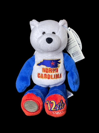 2001 Limited Treasures North Carolina State Quarter Coin Bean Bear Plush