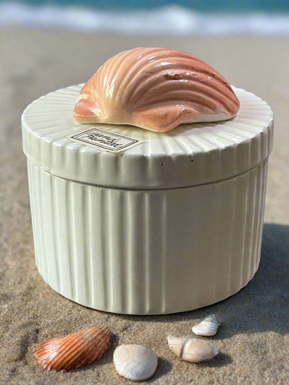 1978 Hand Painted Fitz and Floyd 2" Seashell Trinket Box