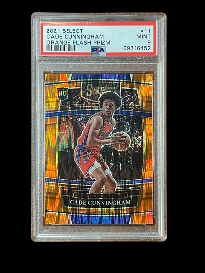 Cade Cunningham Orange Flash Prizm #11 Rookie 2021 Panini Select Graded PSA 9