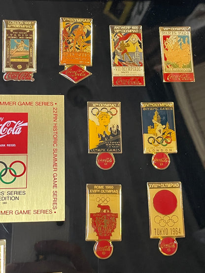 1990 Coca Cola Olympic Complete Set 22 Historic Summer Game Pins