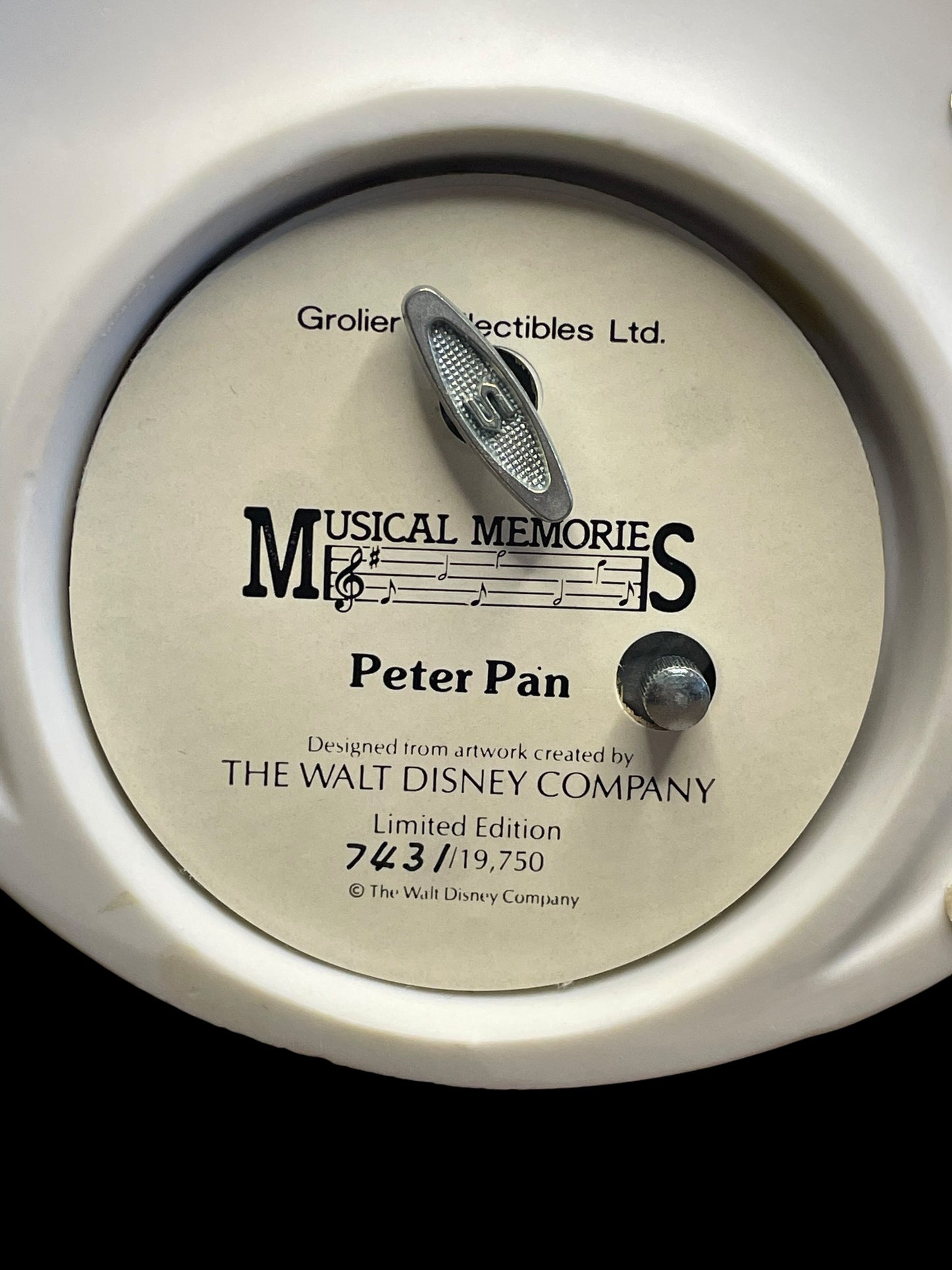 1986 Disney Musical Memories Peter Pan Limited Edition Music Box