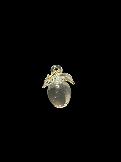 Vintage Mini Glass Crystal Apple Figurine Pendant