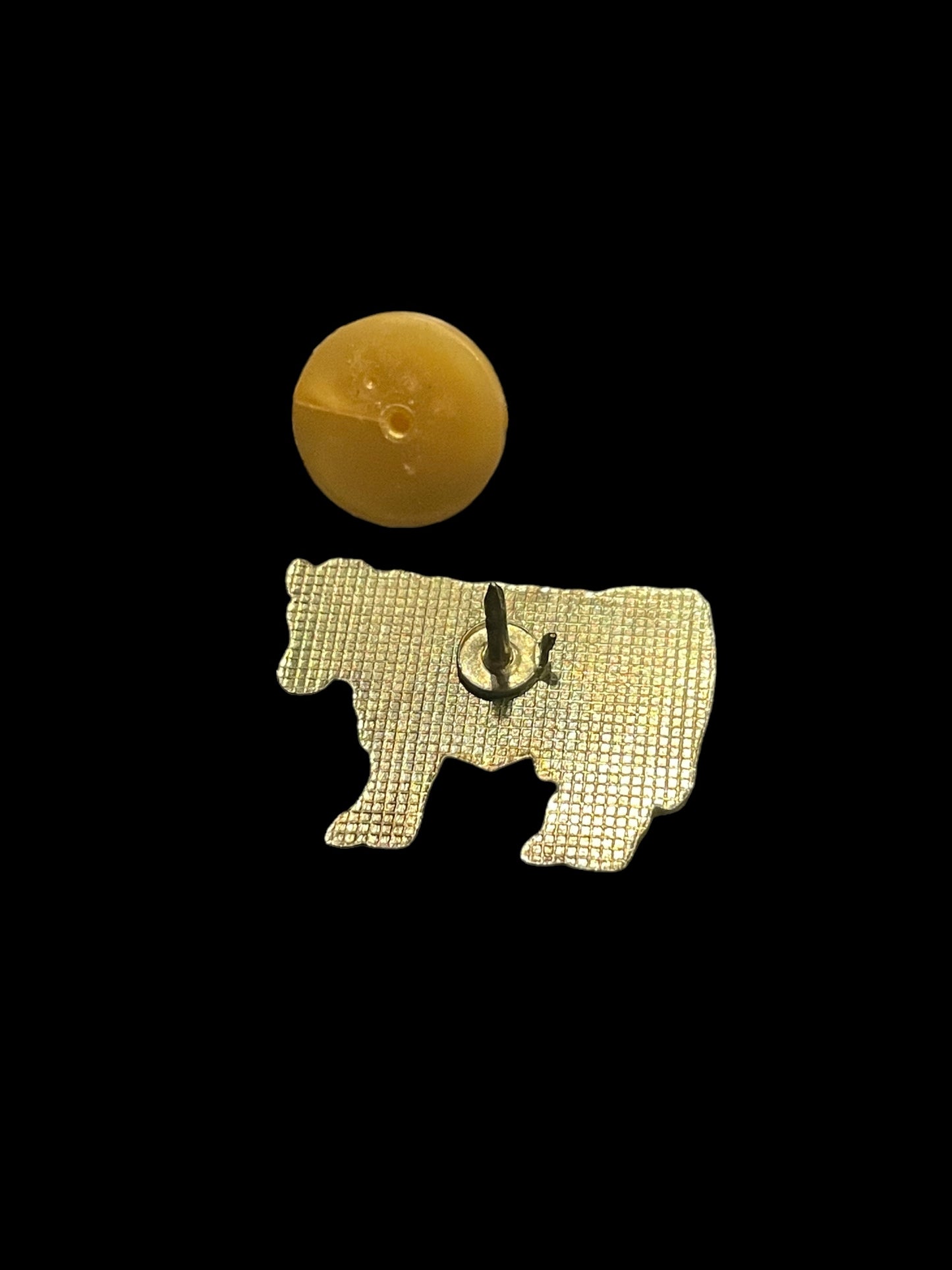 Classic Gold Tone Cow Enamel Brooch Pin