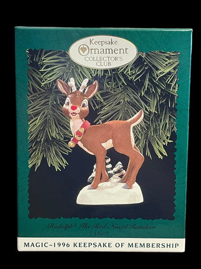 1996 Hallmark Keepsake Ornament Collector's Club Rudolph the Red-Nosed Reindeer