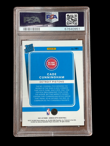 *TRADED* Cade Cunningham #161 [Rookie] 2021 Panini Donruss Optic Graded PSA MINT 9