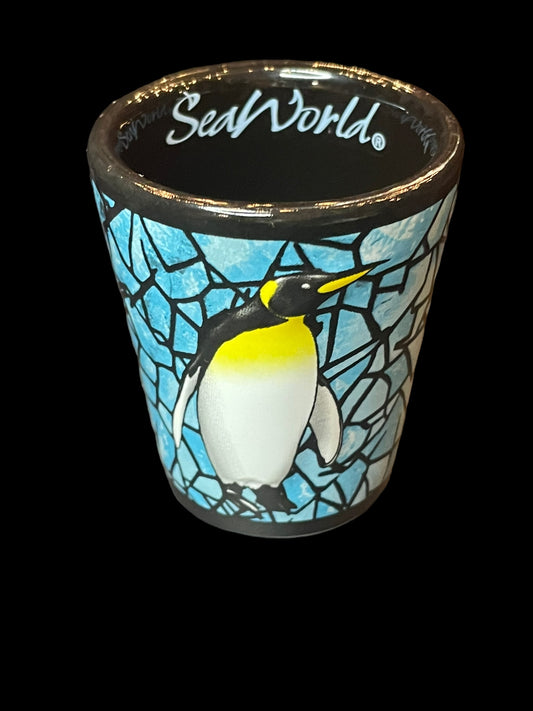 SeaWorld Mosaic Penguin Shot Glass