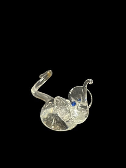 Vintage Mini Glass Crystal Mouse Figurine