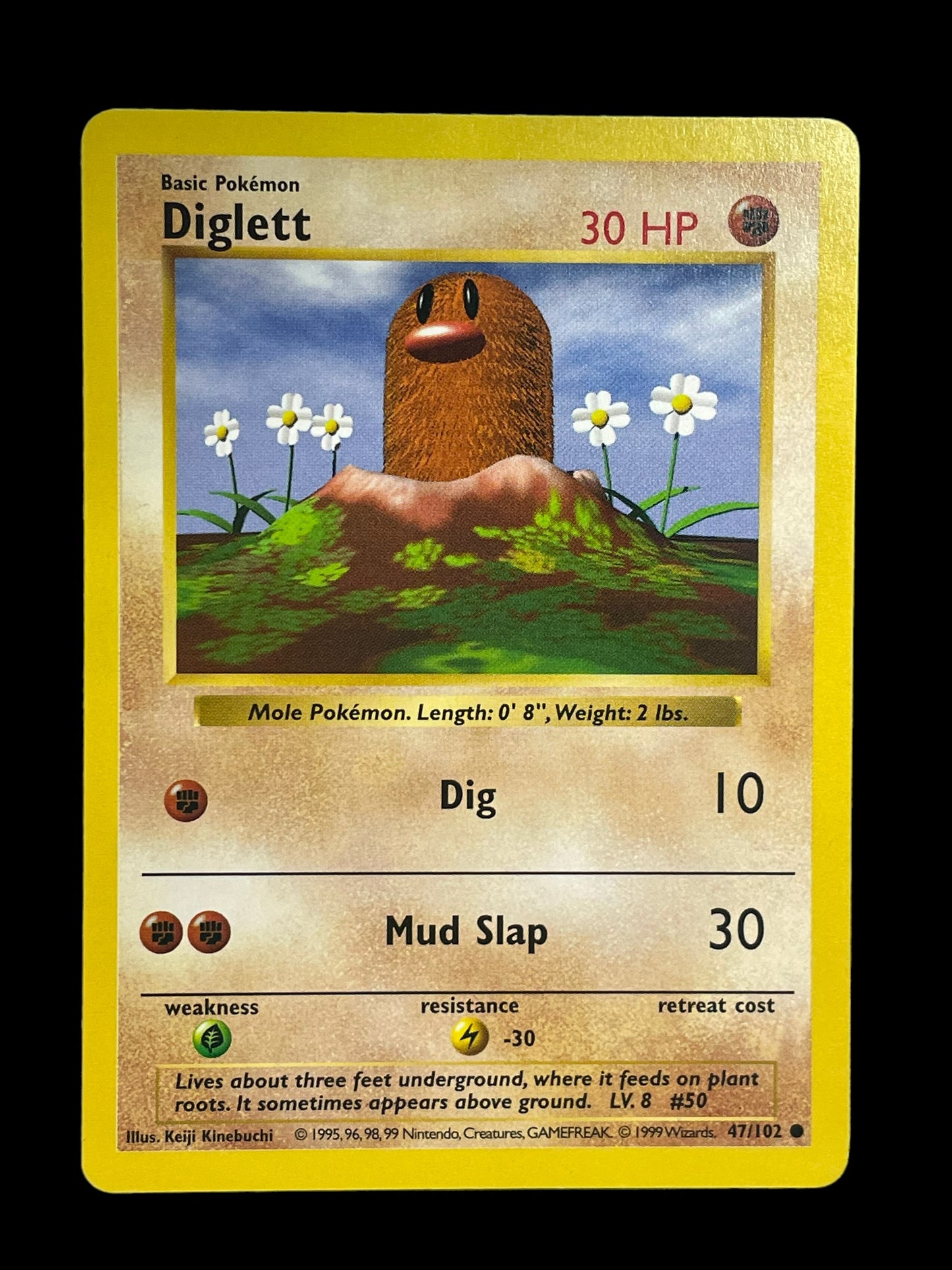 Diglett Shadowless #47 Pokemon Base Set Graded MINT 9