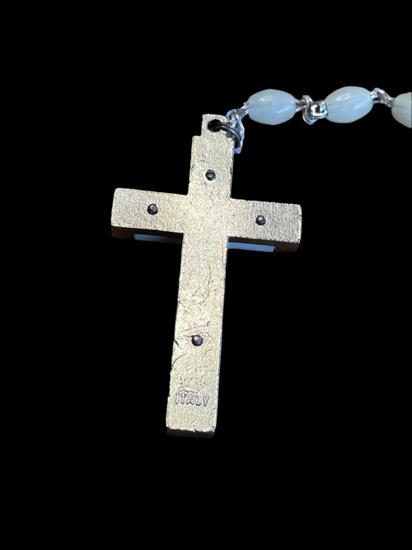 Glow in the Dark Rosary Prayer Bead Necklace Made in Italy