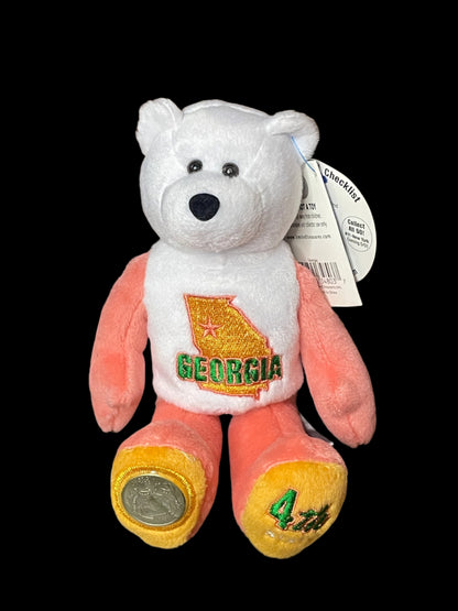 1999 Limited Treasures Georgia State Quarter Coin Bean Bear Plush