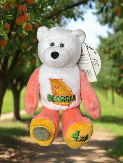 1999 Limited Treasures Georgia State Quarter Coin Bean Bear Plush