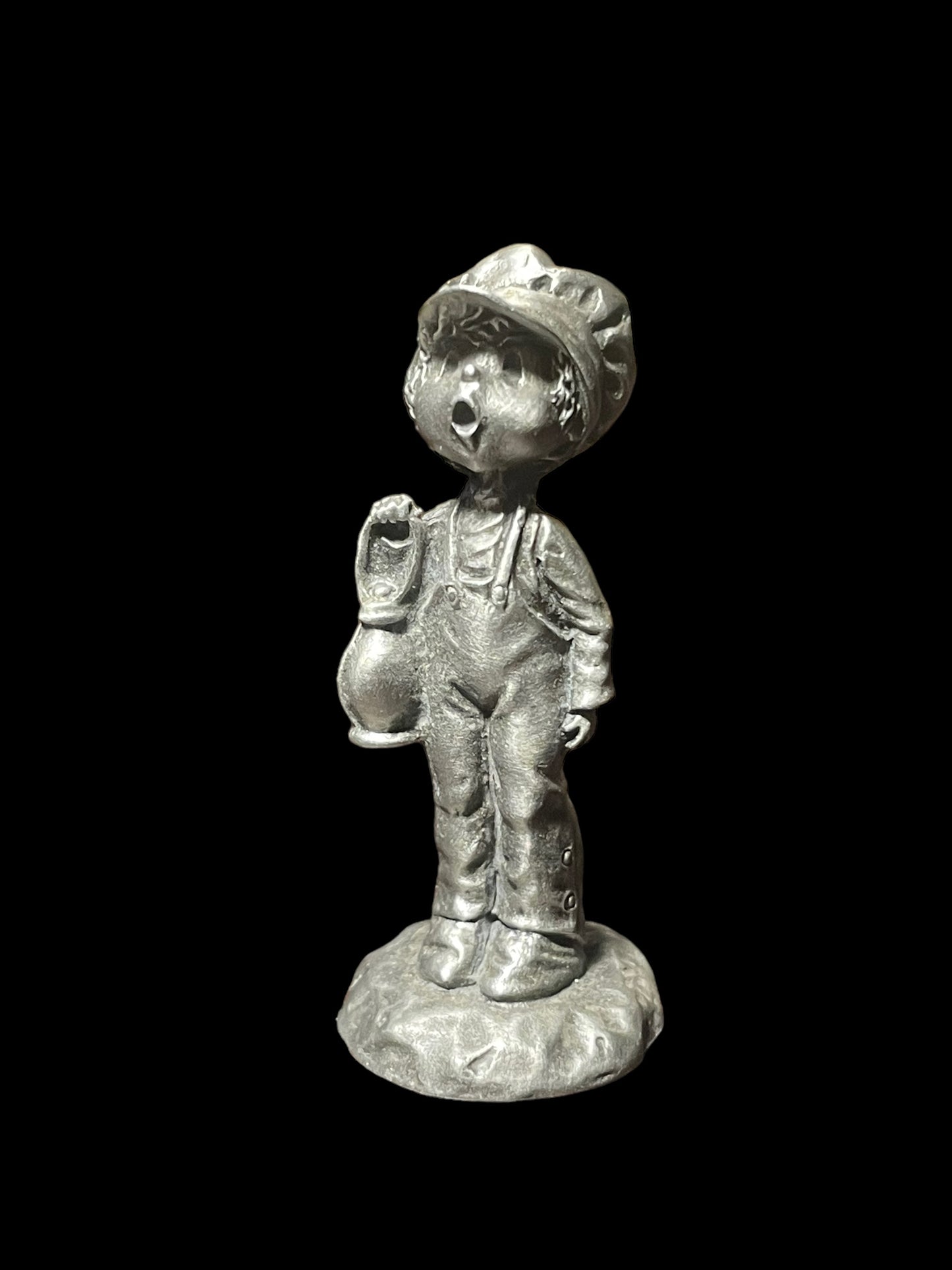 1980 Hallmark Little Gallery Fine Pewter Train Conductor Boy Mini Figurine