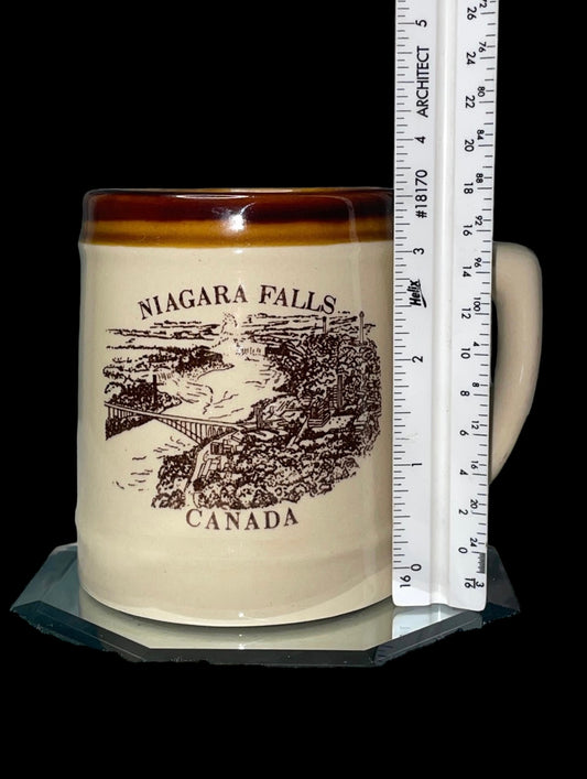 Vintage Niagara Falls Canada Coffee Cup Brown Glaze