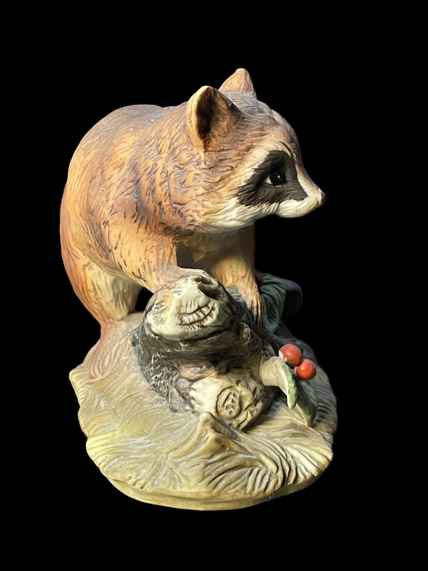 Masterpiece by Homco Hand Painted Porcelain Raccoon Figurine