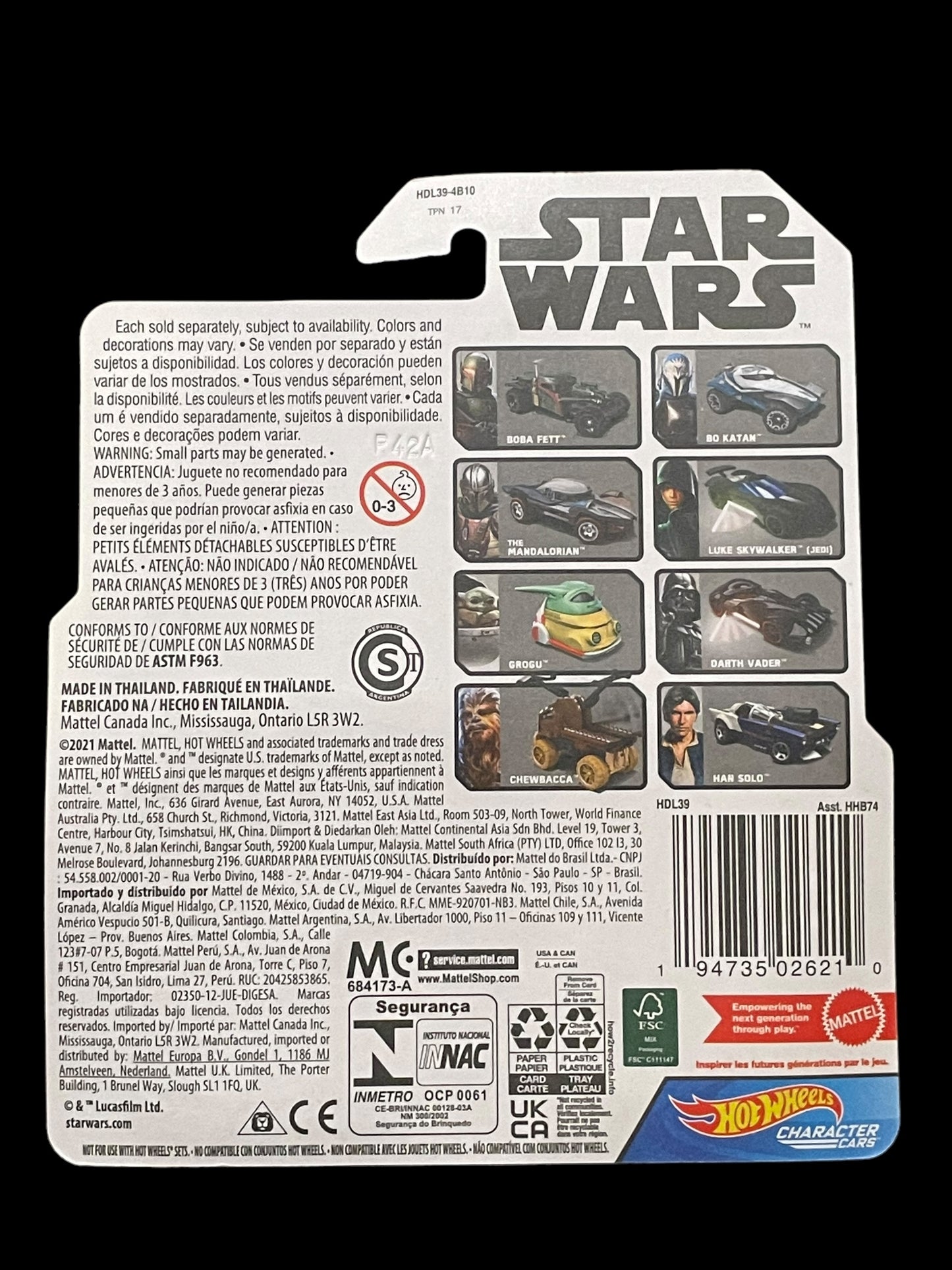 2021 Hot Wheels Star Wars Character Cars The Mandalorian