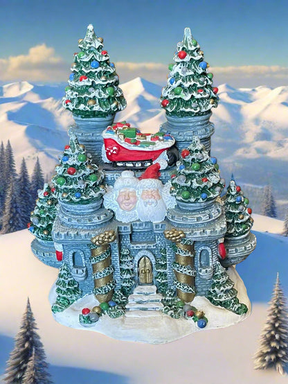 Rare Spoontiques Christmas Santa Claus Decorative Castle Figurine