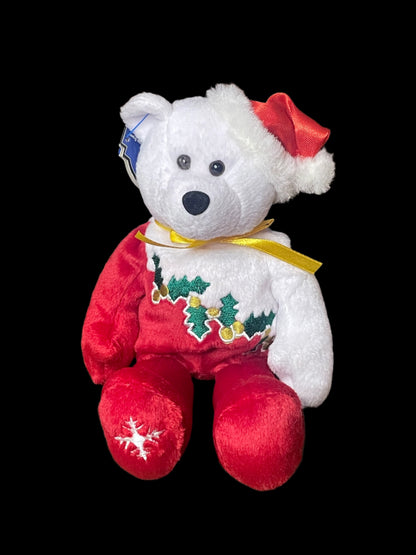 1999-2000 Limited Treasures Bean Bear Plush The Christmas Bear