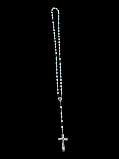 Glow in the Dark Rosary Prayer Bead Necklace Made in Italy