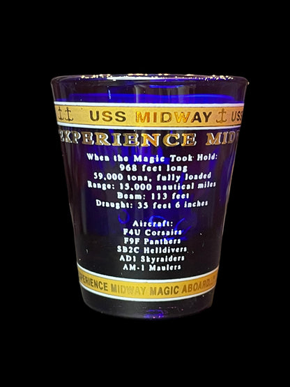 USS Midway Magic Blue and Gold Shot Glass