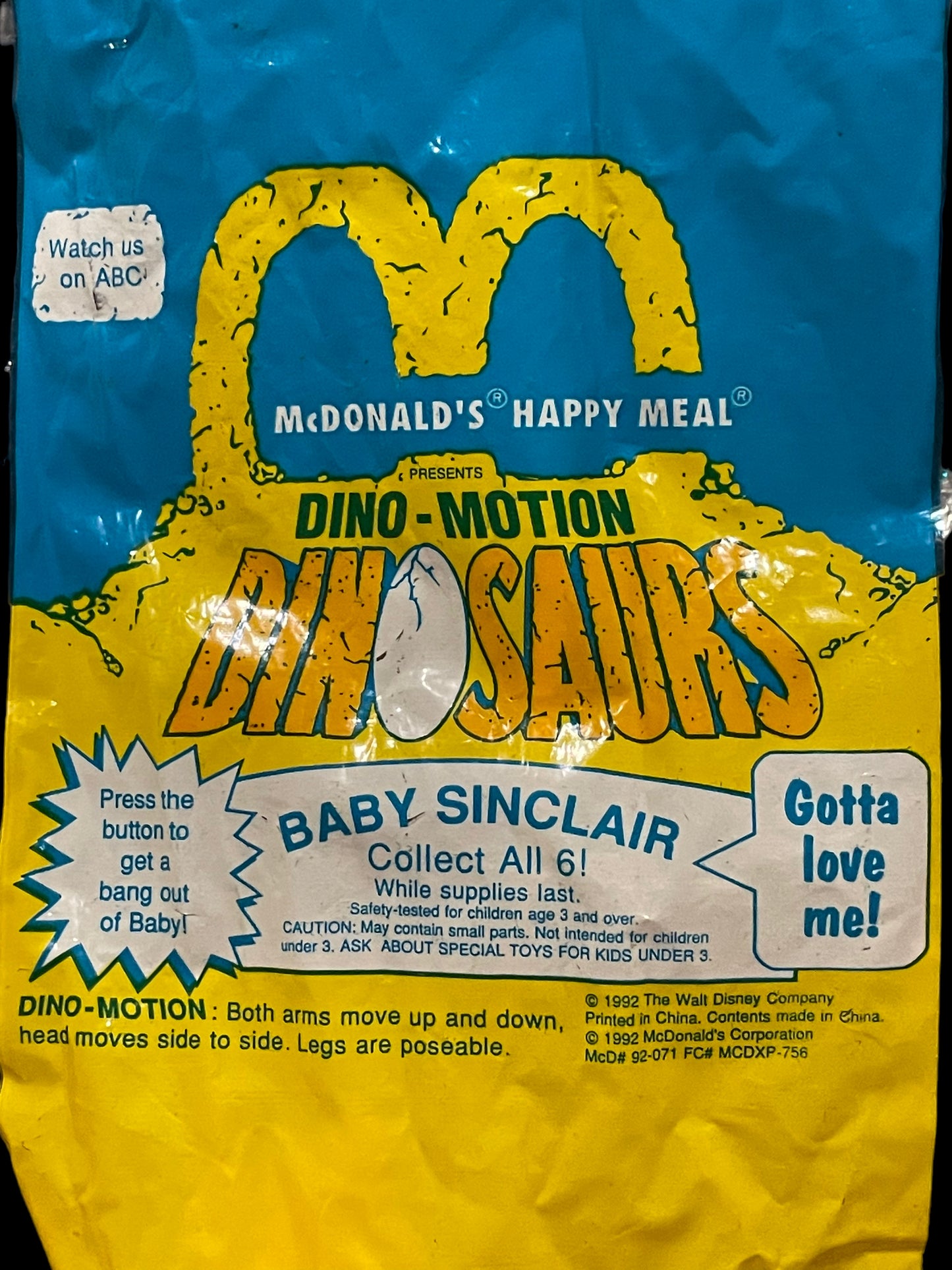 1993 Dinosaur Baby McDonald's Happy Meal Toy