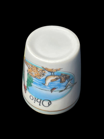 Lipco Ohio Gold Rim Ceramic Souvenir Shot Glass