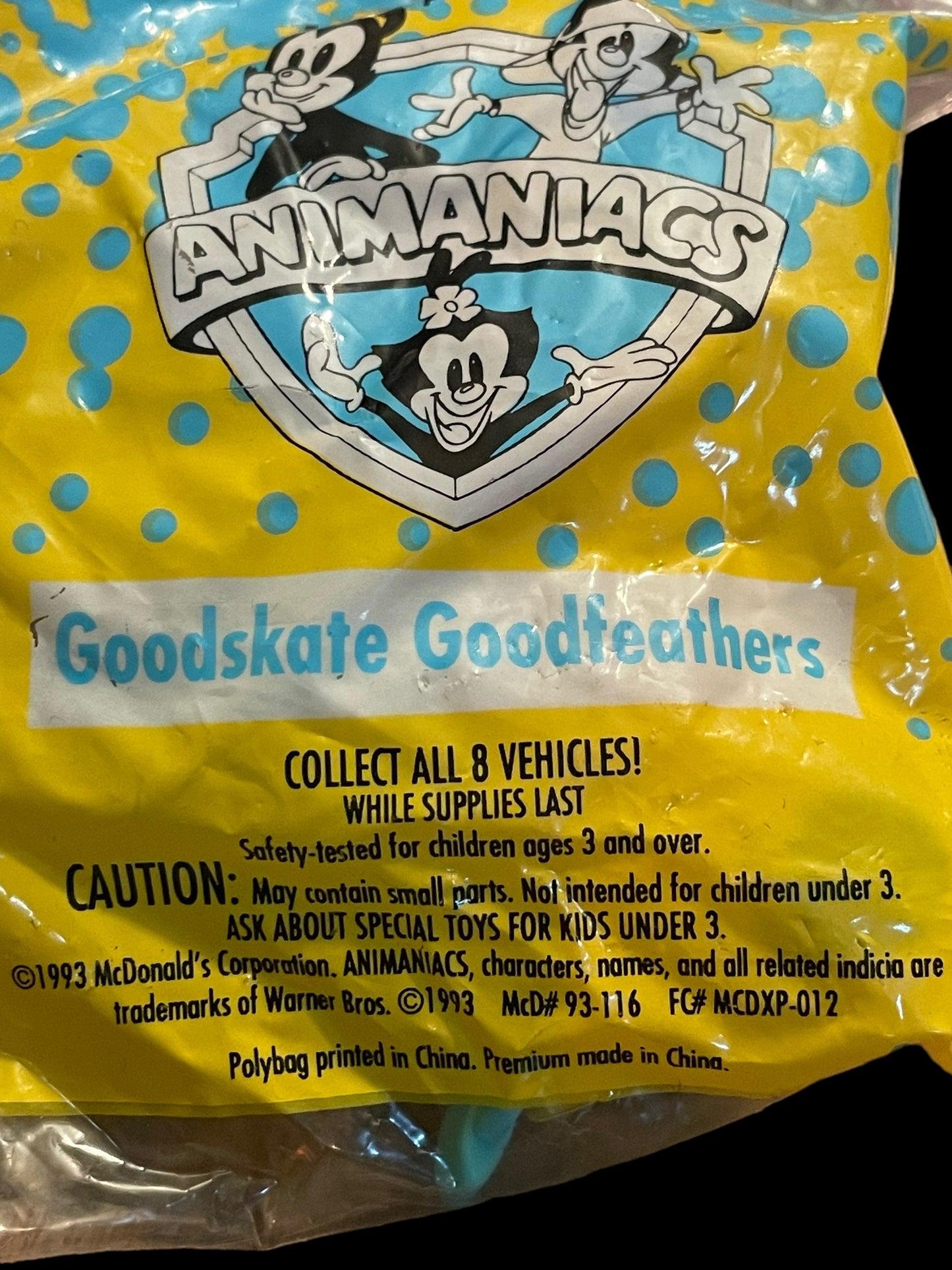 1993 Animaniac Goodskate Goodfeathers McDonald's Happy Meal Toy