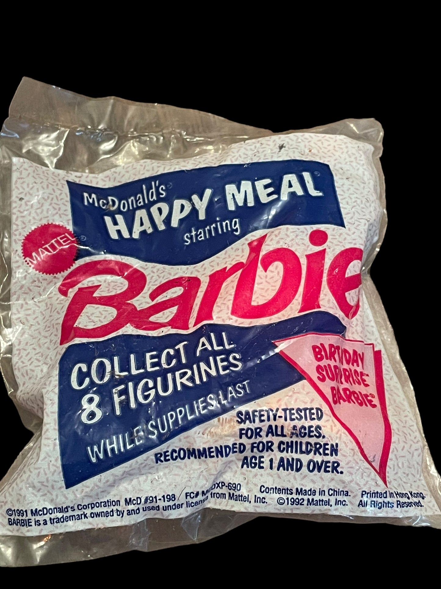 1991 Barbie Birthday Surprise Barbie McDonald's Happy Meal Toy