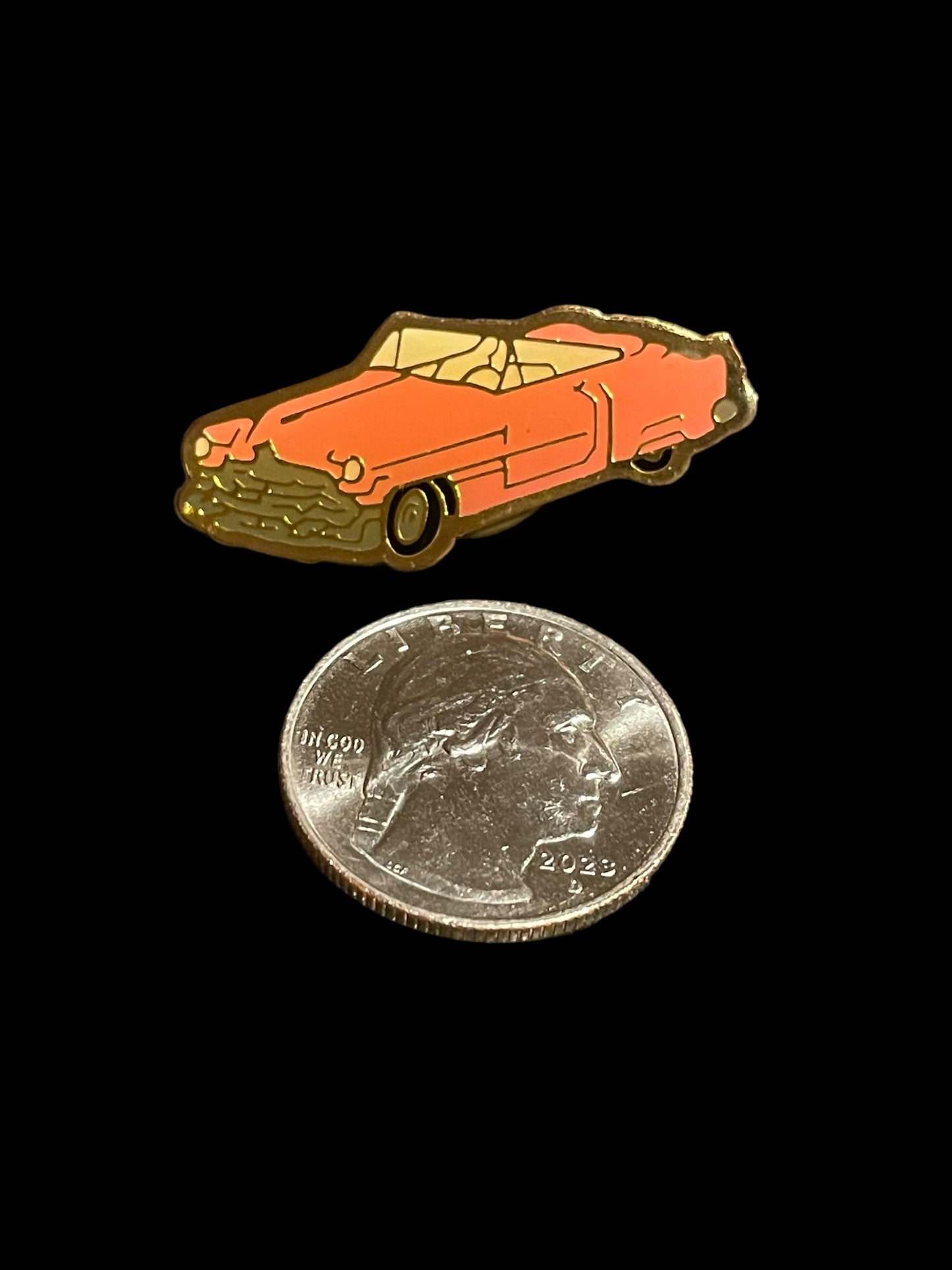 Classic Convertible Cadillac Car Enamel Brooch Pin