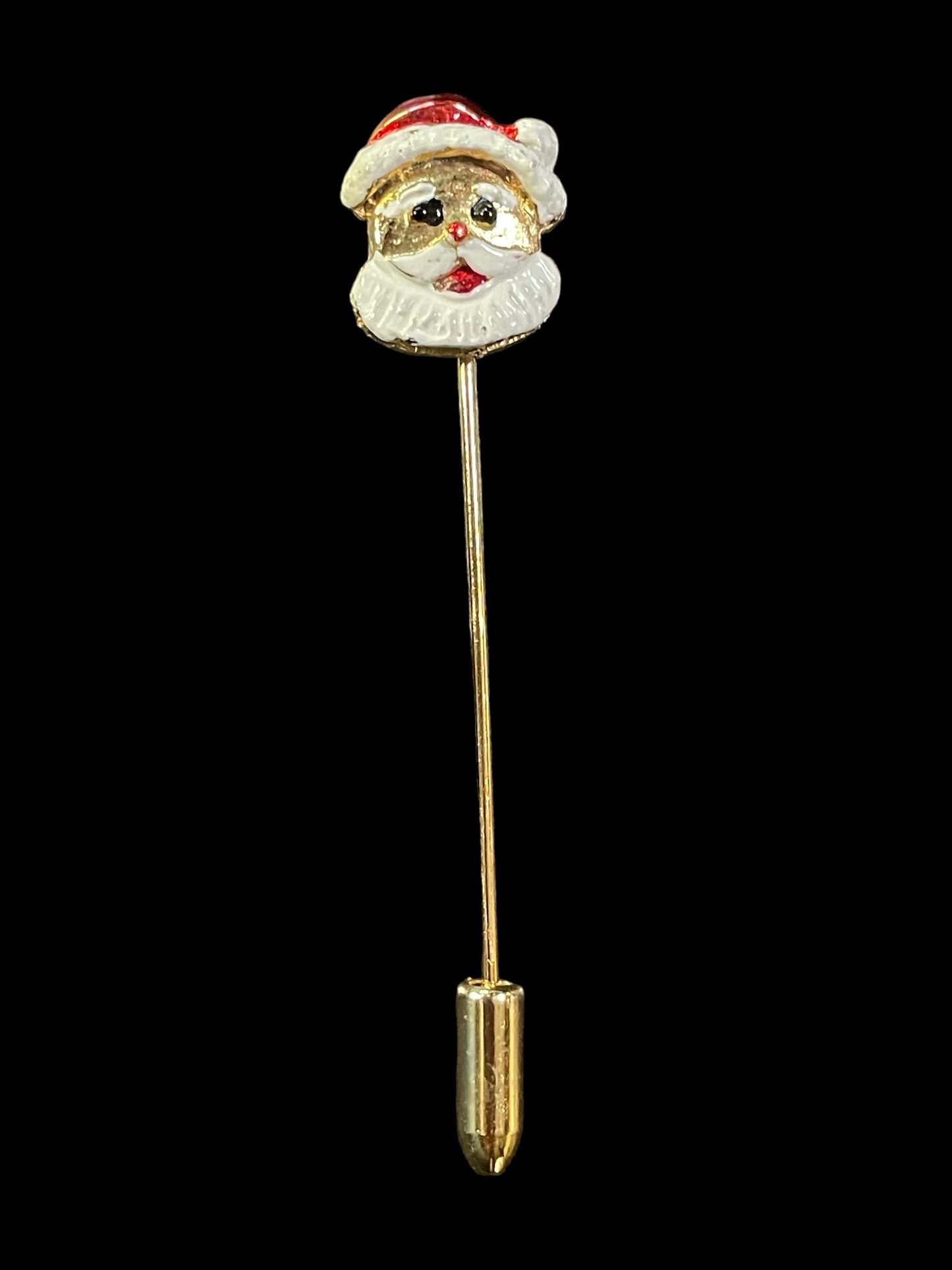 Vintage Gold Tone Santa Claus Christmas Stick Pin