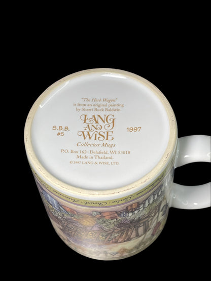 1997 Lang and Wise The Herb Wagon by Sherri Baldwin Collector Coffee Mug