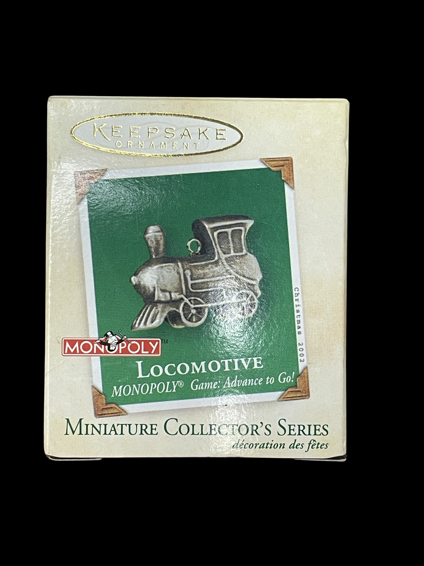 2002 Hallmark Keepsake Ornament Locomotive, Monopoly, Miniature