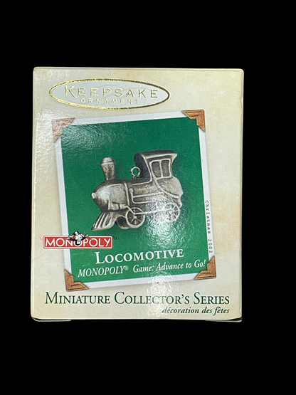 2002 Hallmark Keepsake Ornament Locomotive, Monopoly, Miniature