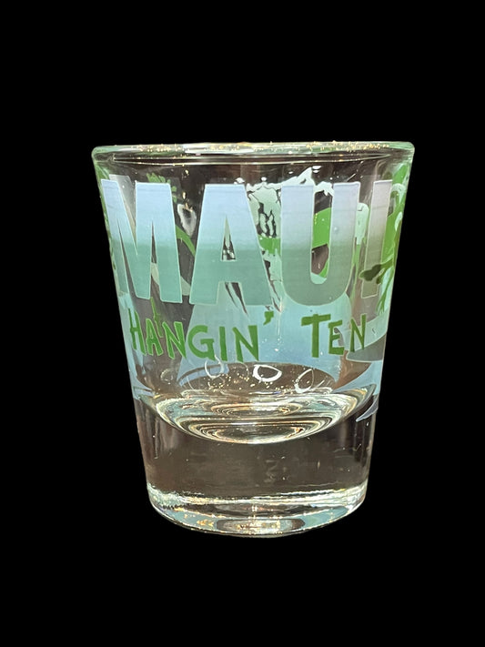 Maui Hangin' Ten Surfing Gecko Shot Glass