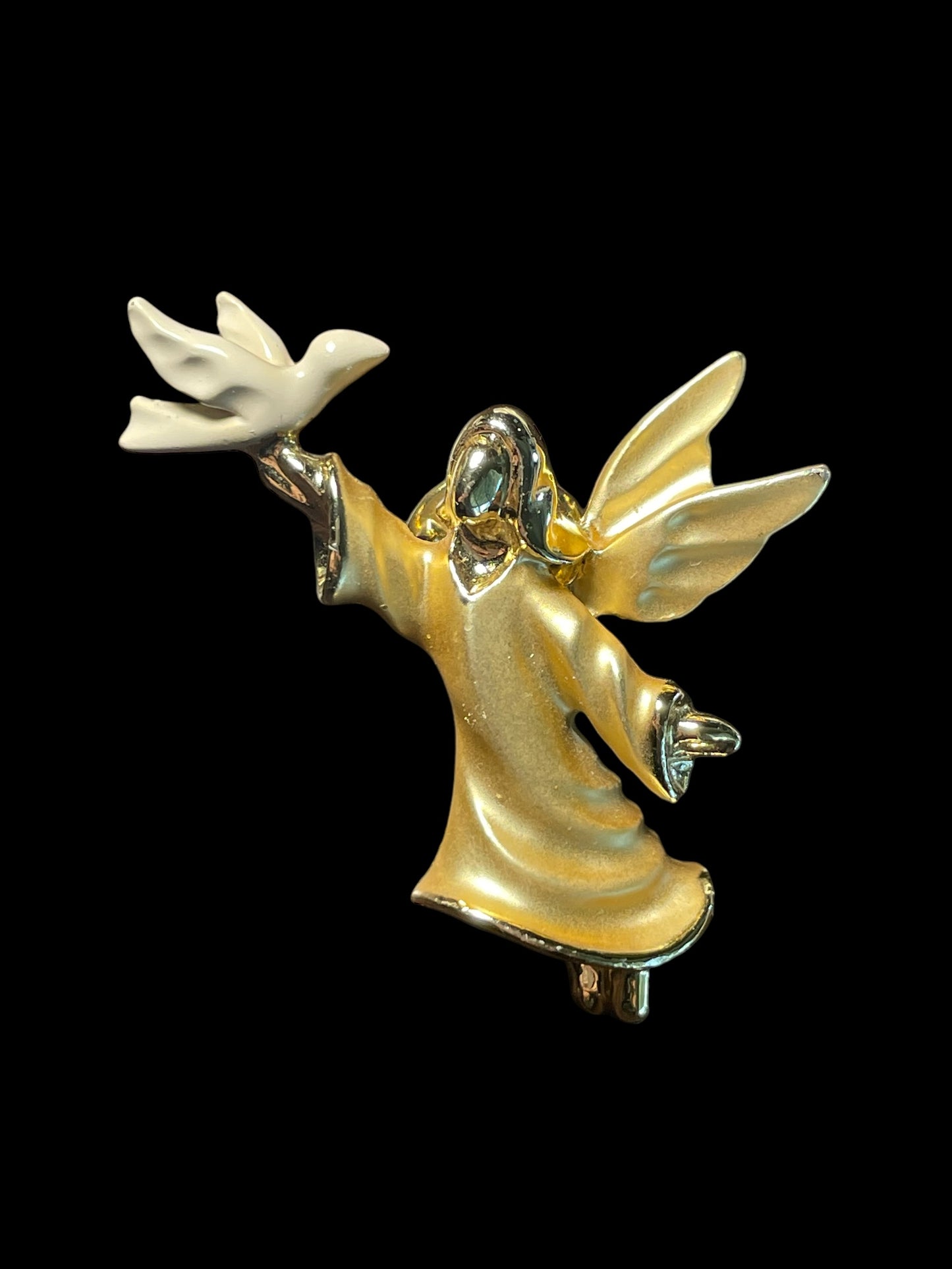 1994 Gigi Giusti Gold Toned Guardian Angel Brooch Pin