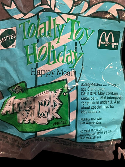 1993 Totally Toy Holiday Hot Wheels Attack Pack McDonald's Happy Meal Toy