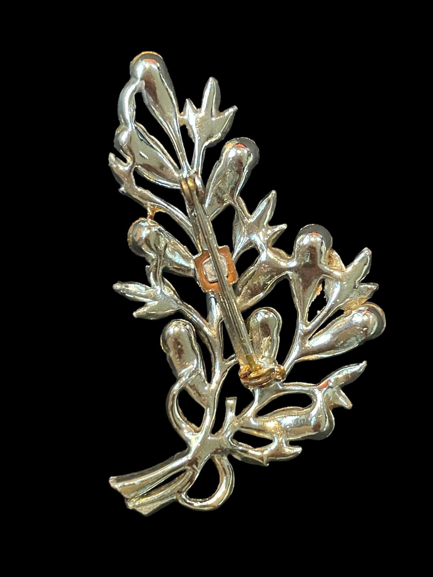 Vintage Rhinestone Flower Bouquet Brooch